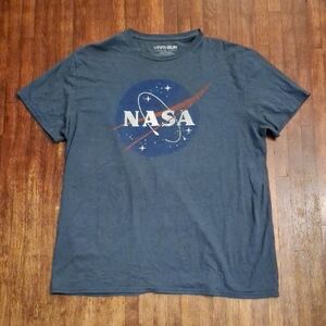 NASA Fifth Sun gray And Blue Graphic Tee Shirt